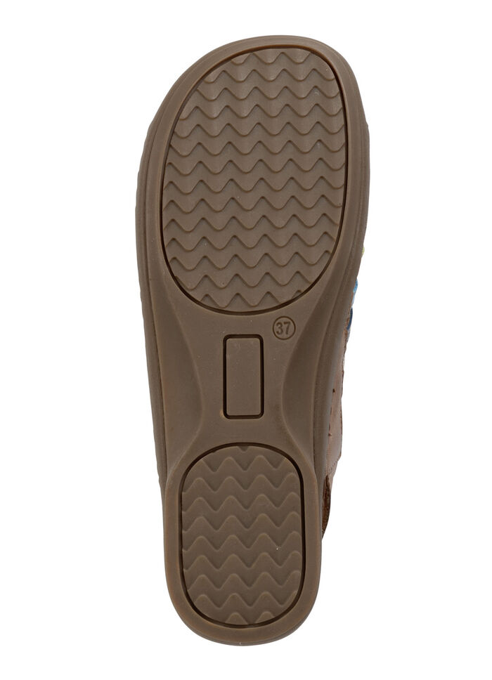 Gemini sandaal van rundnappaleer BRUIN-MULTICOLOR