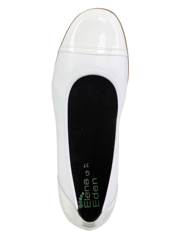 ELENA EDEN, klassieke damesballerina's, breedte G, met uitneembaar voetbed WIT
