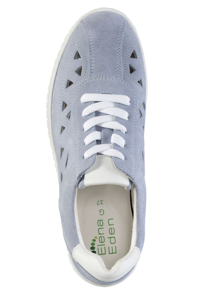 ELENA EDEN suède sneakers BLEU-WIT