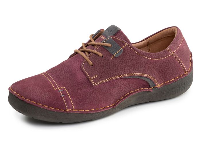 Josef Seibel, klassieke dames veterschoenen, breedte G, met uitneembaar voetbed BESSENGRIJS