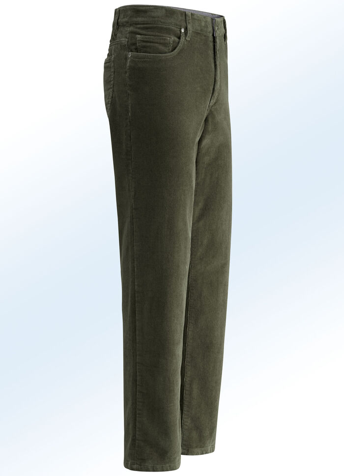 Thermische corduroy broek in 3 kleuren OLIJF