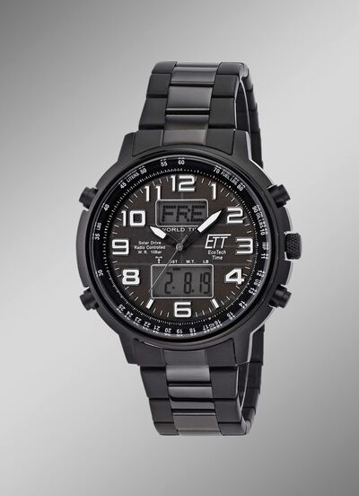 Radiogestuurd herenhorloge op zonne-energie 