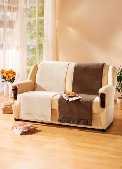 Hoes voor deken en fauteuil met franje 