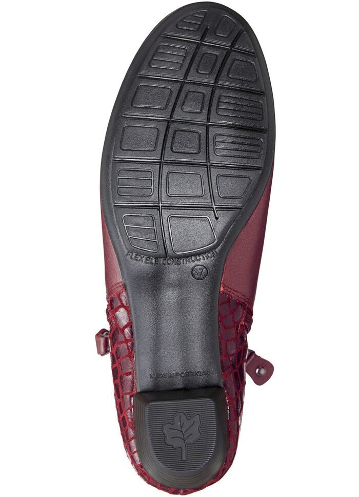 ELENA EDEN, elegante dames enkellaarsjes, breedte G, met uitneembaar voetbed BORDEAUXROOD