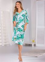 Laurina nachthemd tot op de kuit met driekwartmouwen 