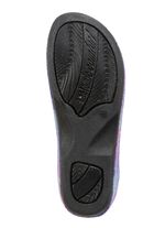 Laurina pantoffels gemaakt van geruit textielmateriaal 