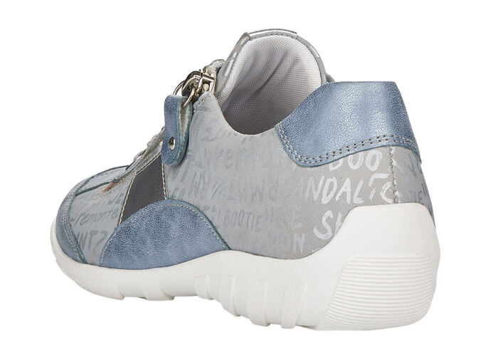Remonte sneakers met bedrukte rand LICHTBLAUW-ZILVER
