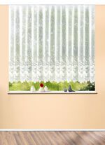 Bloemenvenstervitrage met rechte boord 