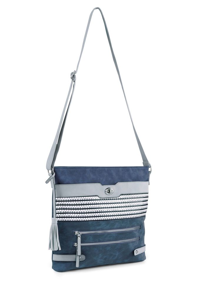 Tas met deels glinsterende gevlochten details 