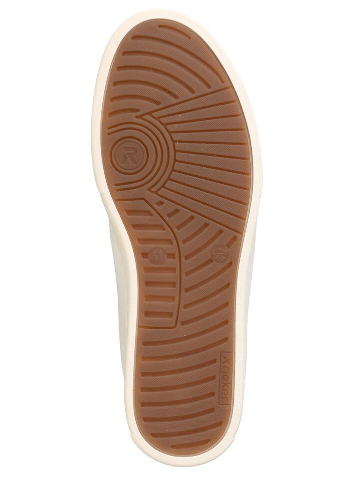 Rieker sneakers van zacht nappaleer WIT-CAMEL