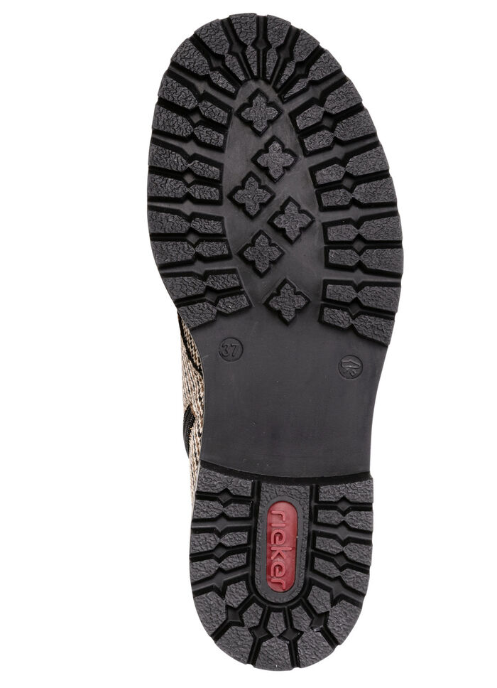 Rieker, trendy dames enkellaarsjes, winterschoenen, met rits BEIGE-SCHWARZ