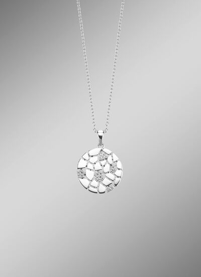 Moderne hanger met synthetische zirkonia en ankerketting 