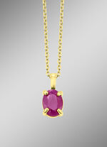 Charmante hanger met echte edelsteen en ankerketting 