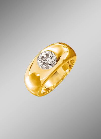 Zware herenring van massief goud 