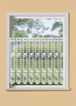 Kort gordijn in macram&eacute; kwaliteit 