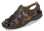 Gemini, klassieke herensandalen, met klittenbandsluiting KASTANJE