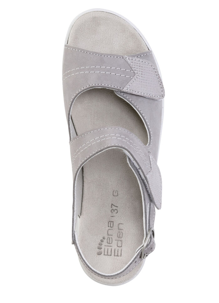 ELENA EDEN, comfortabele damessandalen, breedte G, met uitneembaar voetbed GRAU