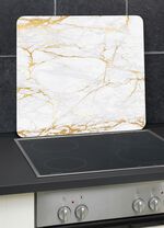 Kookplaat afdekplaten/wandpaneel, motief marmer goud 