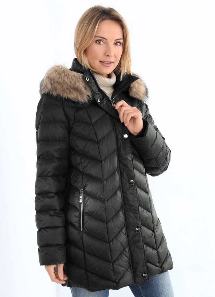 Donsjack met afneembare capuchon 