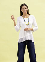 Overhemdtuniek met gelaagde volants ECRU