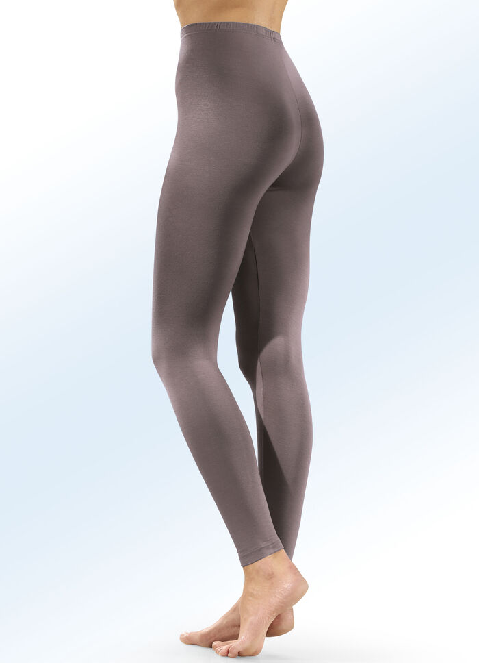 Twee-pack leggings van comfortabele microvezel 1X TAUPE, 1X MARINE