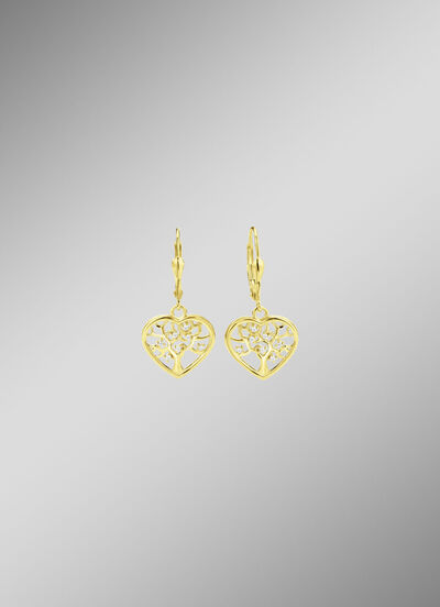 Vergulde oorbellen met zirkonia 