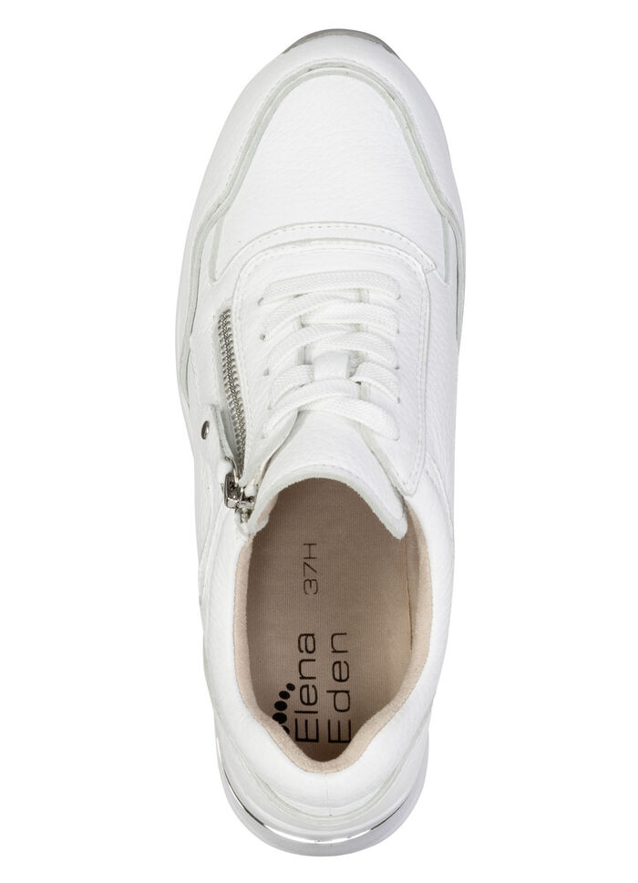 ELENA EDEN, comfortabele damessneakers, breedte H, met uitneembaar voetbed WIT