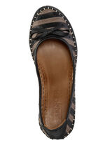 Gemini pumps van rundnappaleer met strik SCHWARZ-BRAUN
