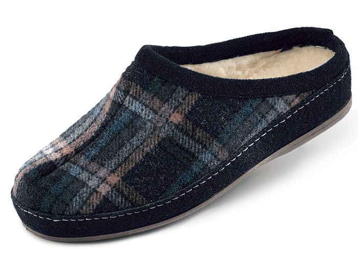 Gevoerde herenpantoffels, met nieuwe wol 