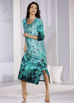 Nachthemd van Laurina met inkjetprint en elastaan 