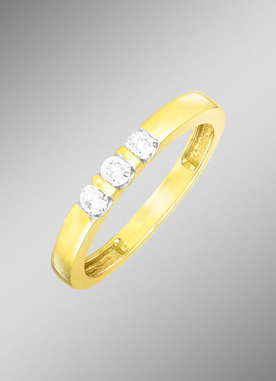 Elegante damesring met 3 diamanten 