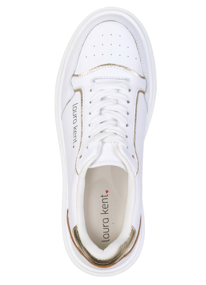 laurakent, trendy damessneakers, breedte H, met uitneembaar voetbed WIT