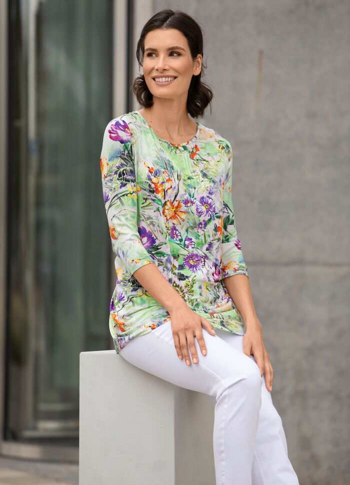 Shirttuniek met felgekleurde print 
