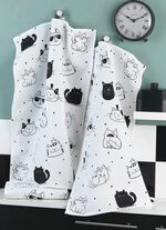 Theedoeken in halflinnen, set van 3 