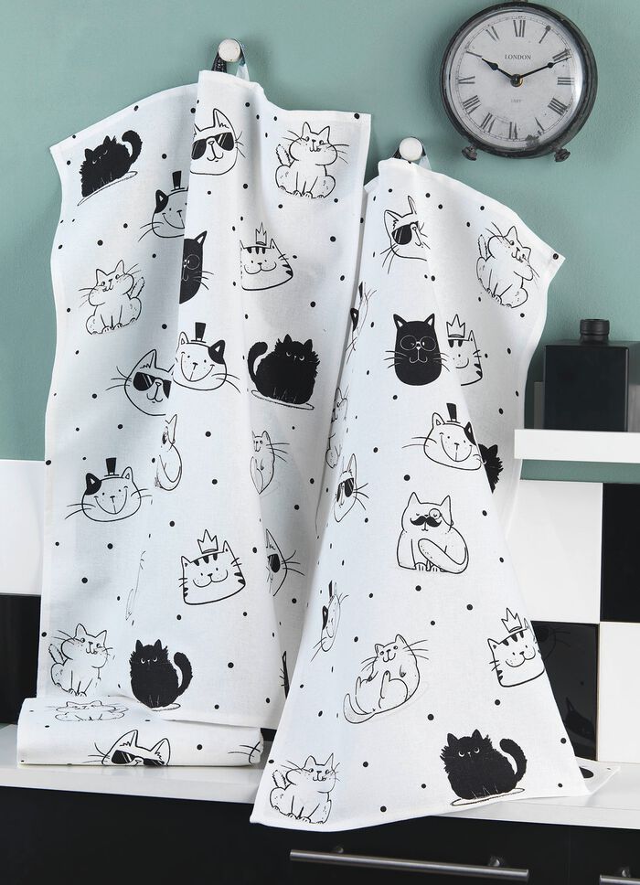 Theedoeken in halflinnen, set van 3 