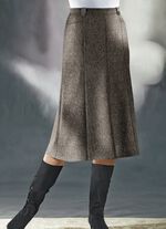Rok met panelen van tweed met boucle-effectgaren MOKKABRUIN GEM.
