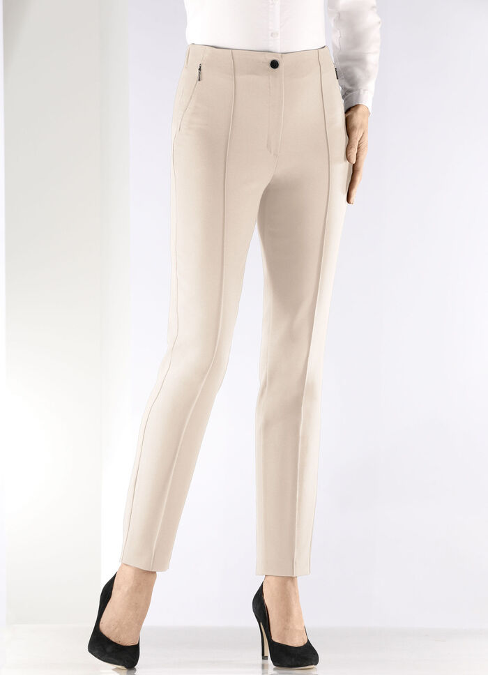 Broek met een getailleerde tailleband BEIGE