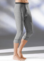 Set van drie kuitlange onderbroeken, van fijne ribstof, met gulp, meerkleurig 