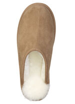GINO GALANTE, trendy herenpantoffels, met lamsvacht CAMEL
