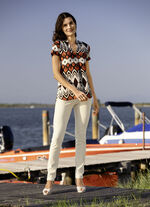 Zomerse hemdtuniek BEIGE-BRAUN-ORANGE