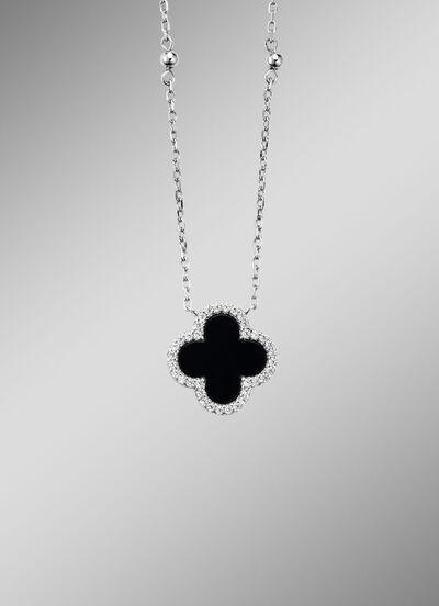 Betoverende klaverbladketting van zilver 