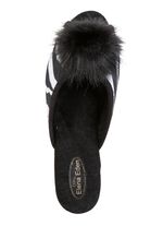 ELENA EDEN, chique damesmuiltjes, breedte G, met imitatiebont pompon 