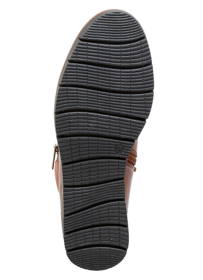 ELENA EDEN laarsje met veters en gevoerde kraag BRUIN