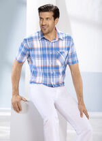 Shirt TURKOOIS-WIT-ORANJE GERUIT