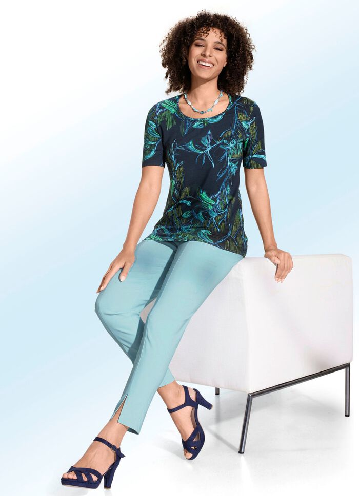 Shirt met felgekleurde inkjetprint 