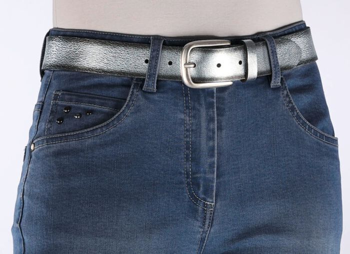 Trendy damesriem, gemaakt van leer, 3,5 cm breed 