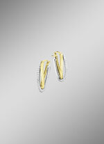 Creolen in twee kleuren met synthetische zirkonia 