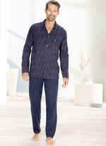 Pyjama van pastunette voor heren met doorknooptop 