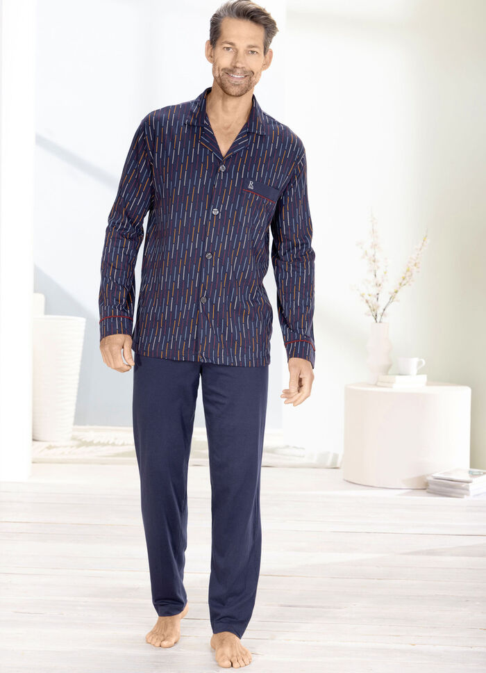 Pyjama van pastunette voor heren met doorknooptop 