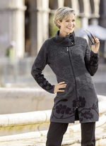 Lang vest met cloqué-effecten 